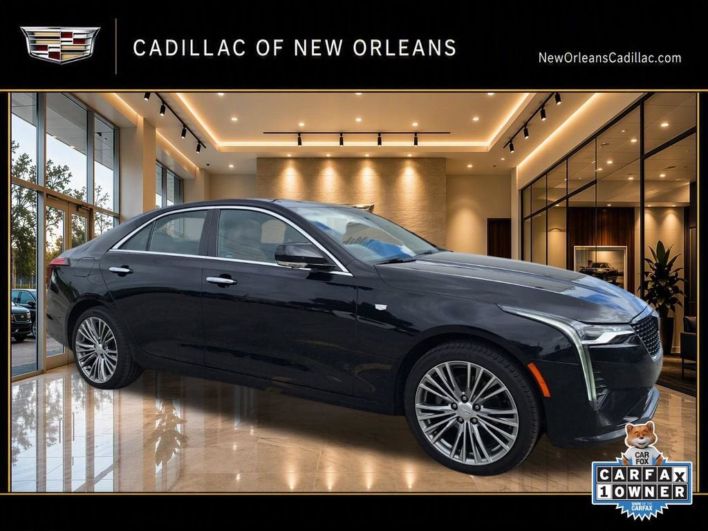 2023 Cadillac CT4 Premium Luxury in Black Raven — front three-quarter view