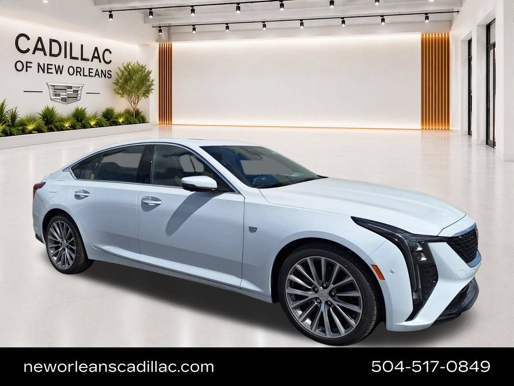 2026 Cadillac CT5 Premium Luxury in Vibrant White Tricoat — front three-quarter view