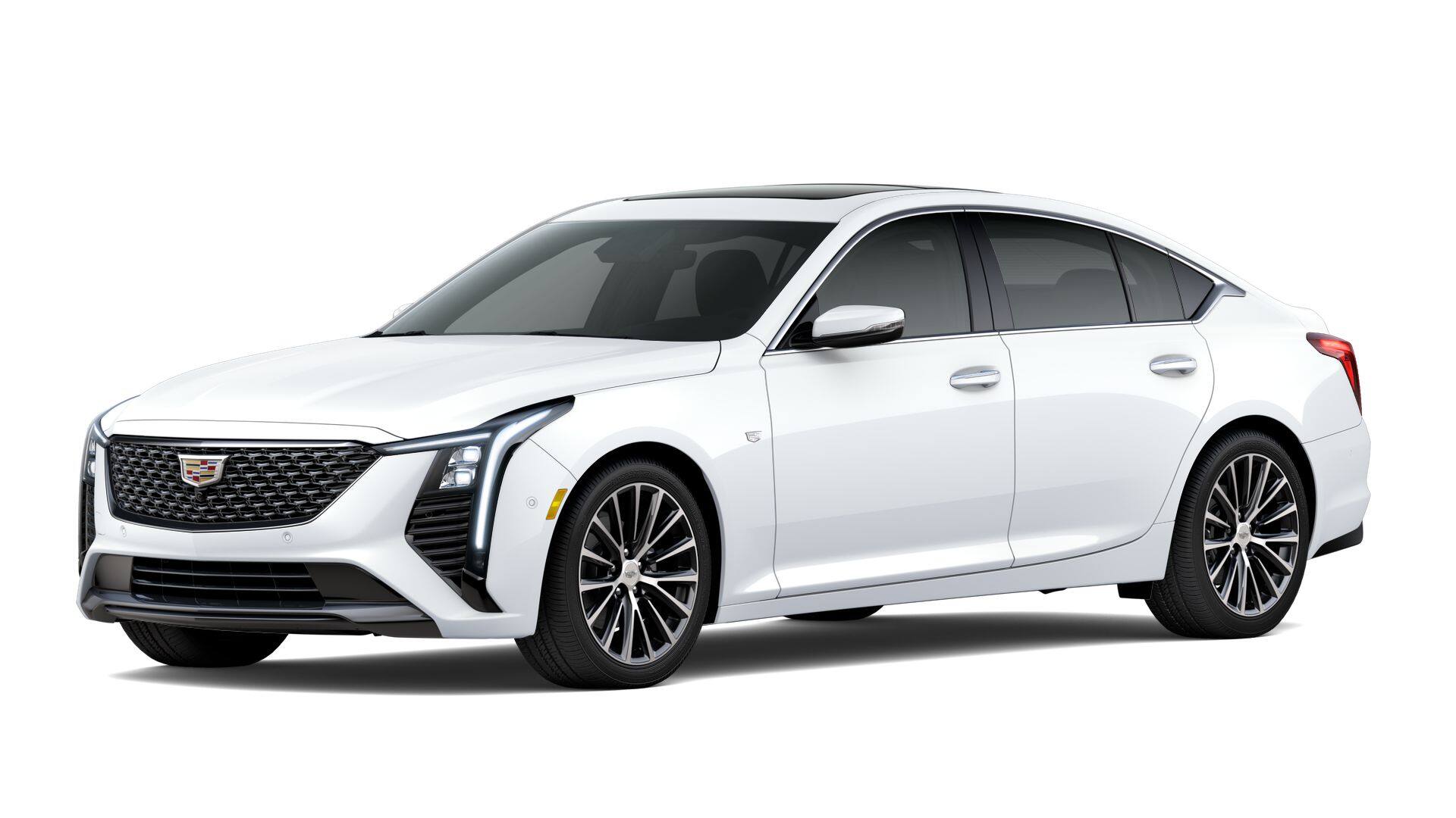 2026 Cadillac CT5 Premium Luxury in Summit White — front three-quarter view