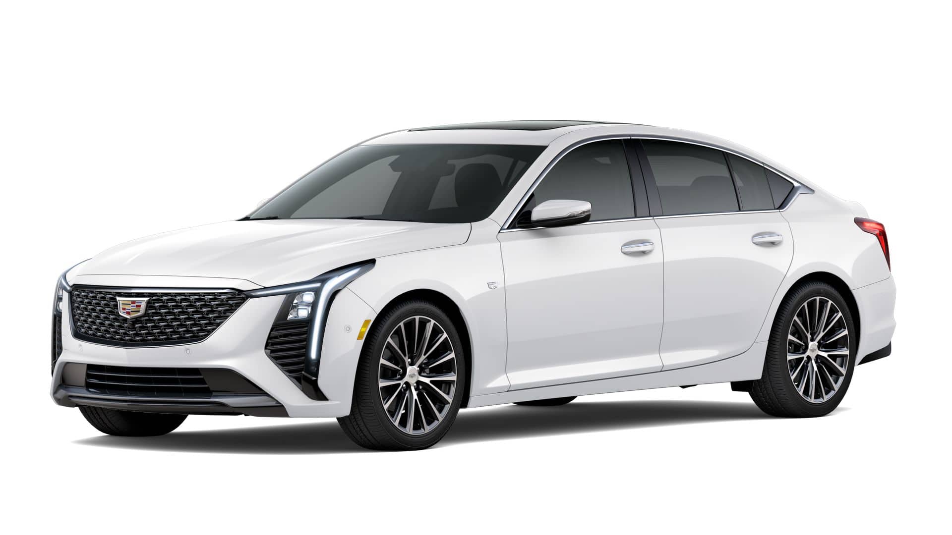 2026 Cadillac CT5 Premium Luxury in Vibrant White Tricoat — front three-quarter view