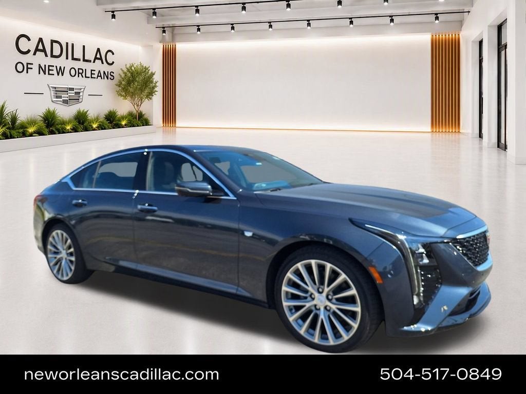 2026 Cadillac CT5 Premium Luxury in Deep Space Metallic — front three-quarter view