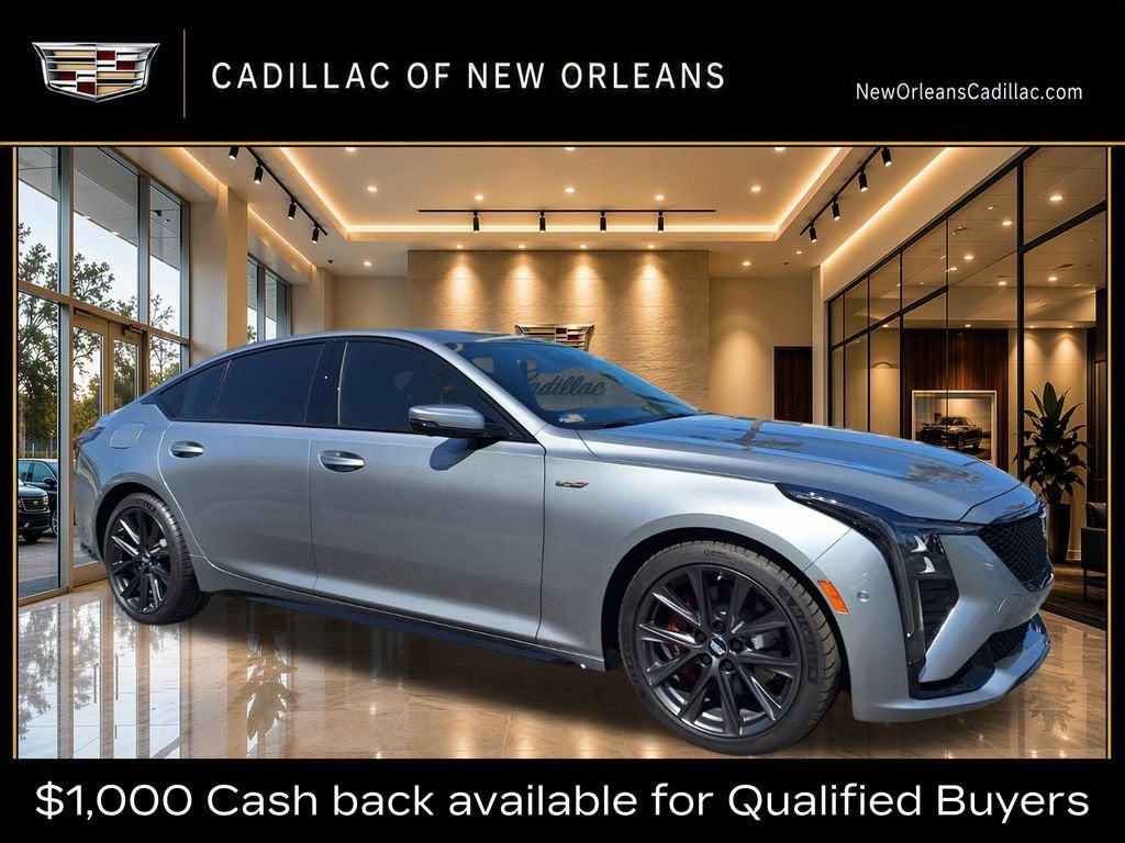 2026 Cadillac CT5-V V-Series in Argent Silver Metallic — front three-quarter view