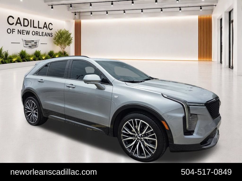 2024 Cadillac XT4 Sport in Argent Silver Metallic — front three-quarter view
