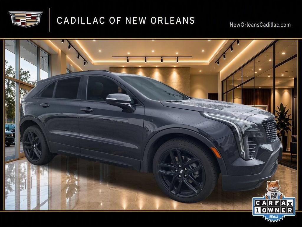 2023 Cadillac XT4 Sport in Galactic Grey Metallic — front three-quarter view