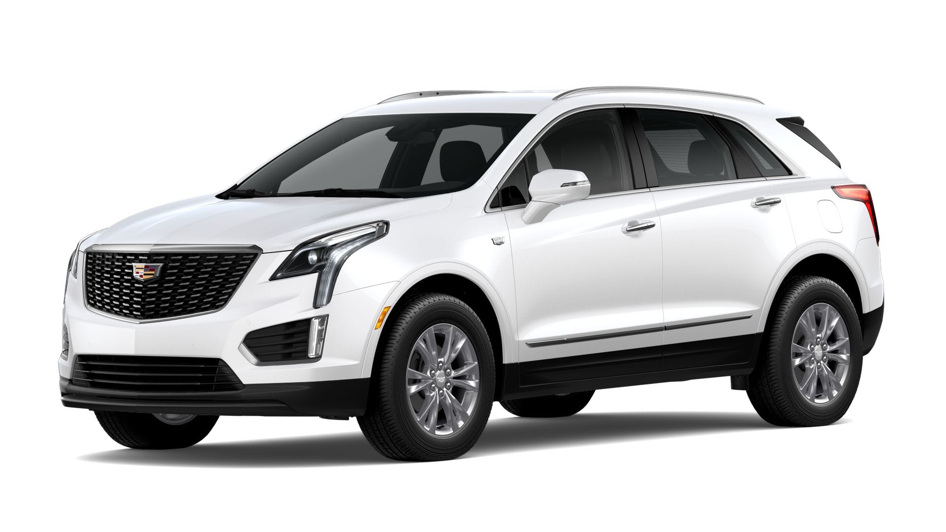 2026 Cadillac XT5 Luxury in Crystal White Tricoat — front three-quarter view
