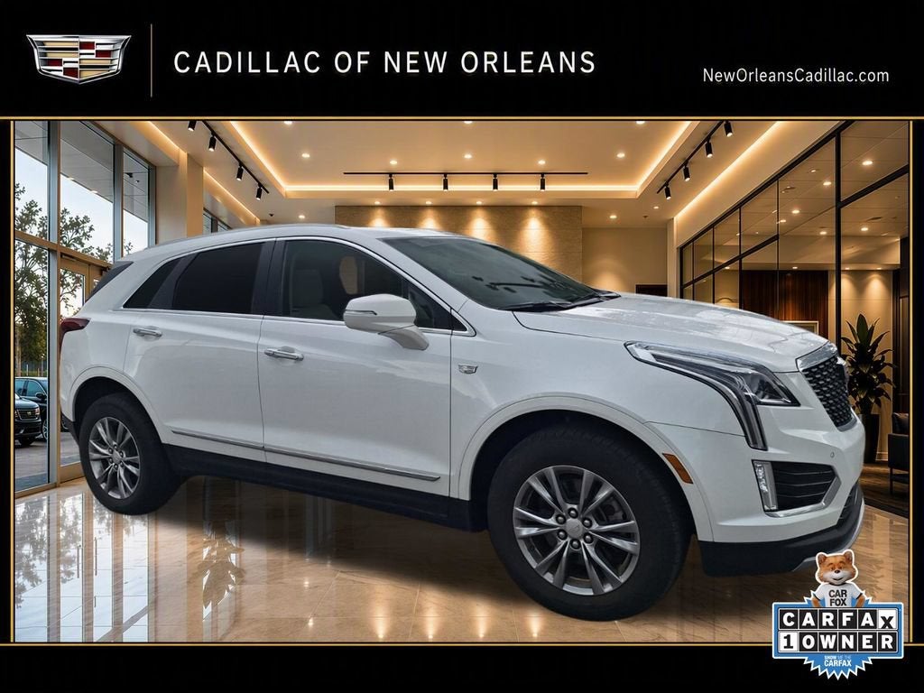 2023 Cadillac XT5 Premium Luxury in Crystal White Tricoat — front three-quarter view