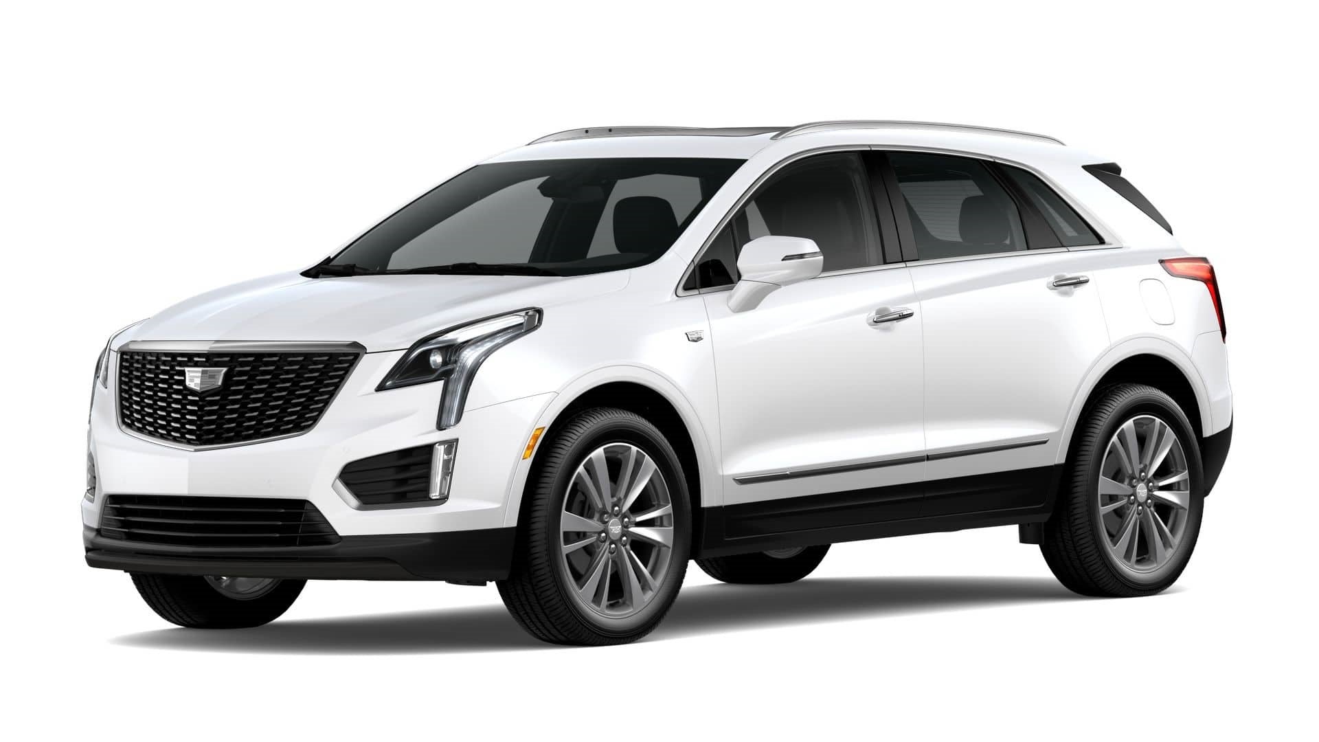 2025 Cadillac XT5 Premium Luxury in Crystal White Tricoat — front three-quarter view