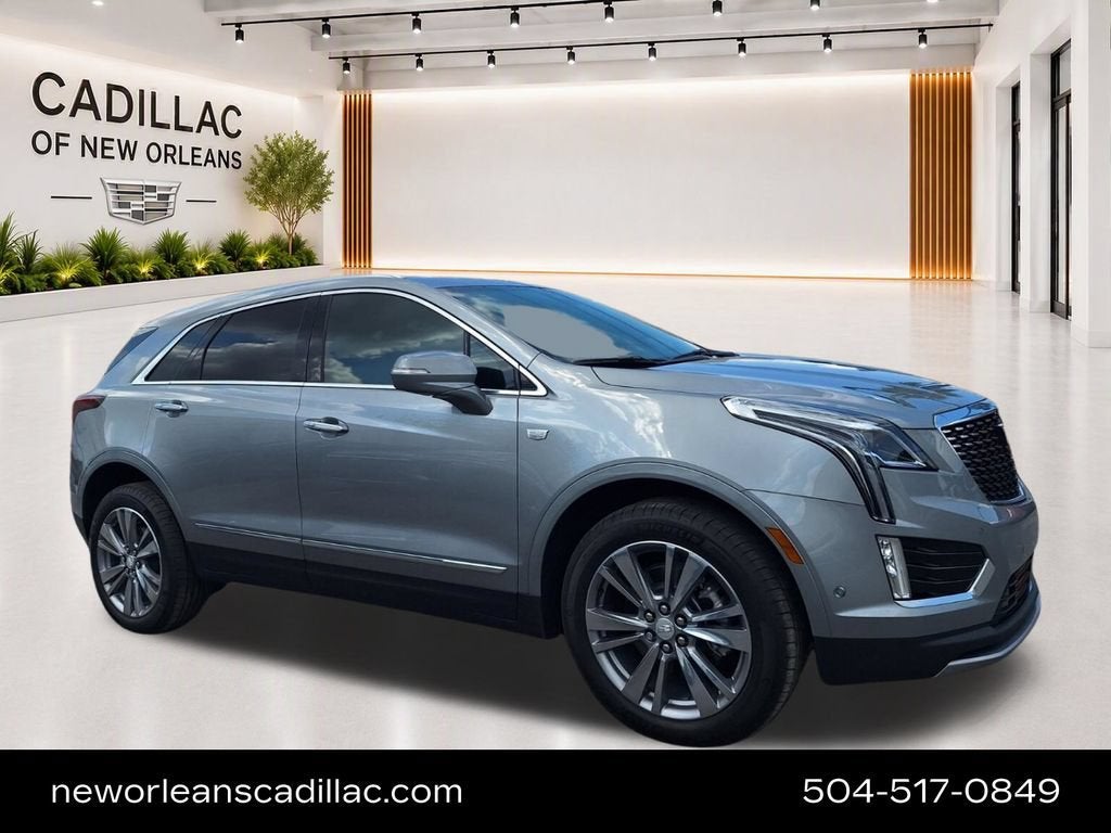 2026 Cadillac XT5 Premium Luxury in Argent Silver Metallic — front three-quarter view