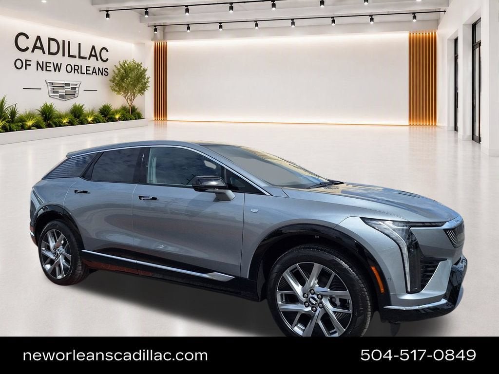 2026 Cadillac OPTIQ Premium Luxury in Argent Silver Metallic — front three-quarter view