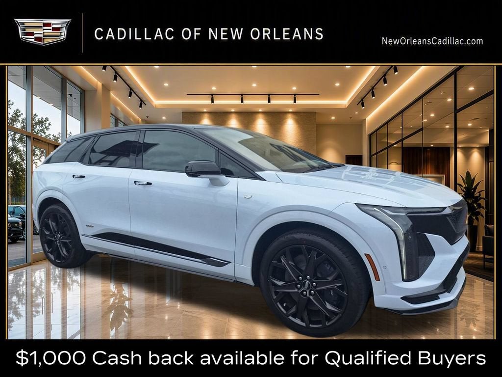 2026 Cadillac OPTIQ V-Series in Vibrant White Tricoat — front three-quarter view